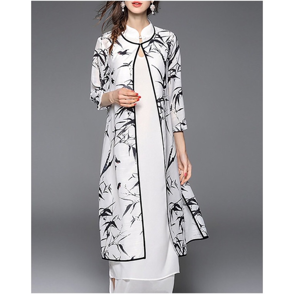 Neiman Marcus Veinfuns Asian 2-Piece Dress